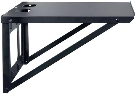 Lowell FS18-14 FS Series Hinged Wall Shelf, Black; 18"W x 14"D; 16-gauge Steel; Multiple Bridge Lances for Cable Management; Powder Epoxy Finish