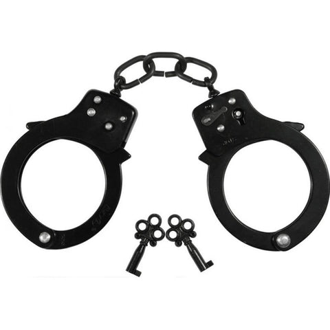 Spartacus Coated Steel Handcuffs with Single Lock, Black