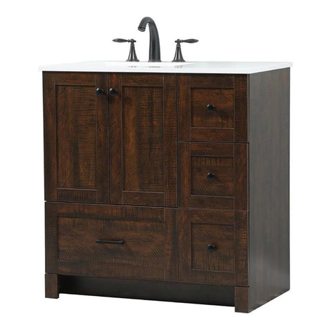 Elegant Decor Soma 32" Aluminum MDF Single Bathroom Vanity in Expresso