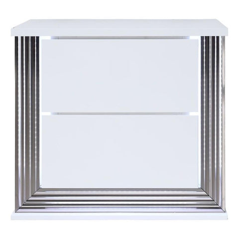 Global Furniture USA Ylime Smooth White Engineered Wood Nightstand with LED