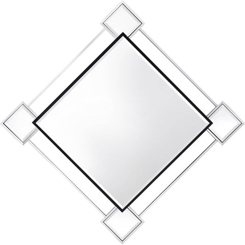 Acme Asbury Metal Frame Wall Accent Mirror in Mirrored and Chrome