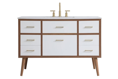 Elegant Kitchen and Bath 48 inch Bathroom Vanity Cabinet - White
