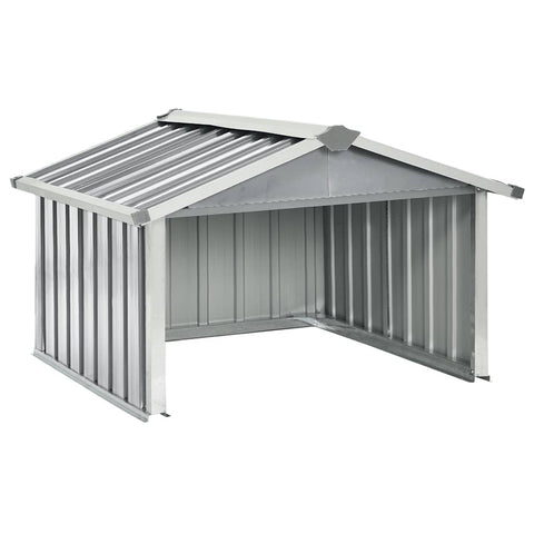 vidaXL Garden Robot Lawnmower Shed Grey | Galvanized Steel Outdoor Storage Solutions Protect Lawn Equipment with Minimalist Design 36.2X38.2X24.8 in Size Sheds Garage Garages Building Buildings