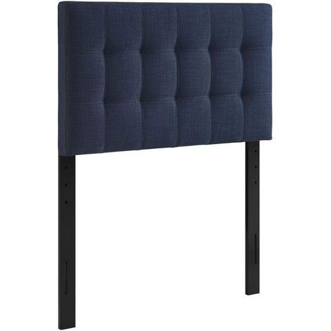 Oakestry Navy Tufted Twin Headboard Upholstered Linen Fabric Padded Bed Backrest Modern Bedroom Accent Durable Adjustable Mount Stylish Soft Panel for Comfort and Decor