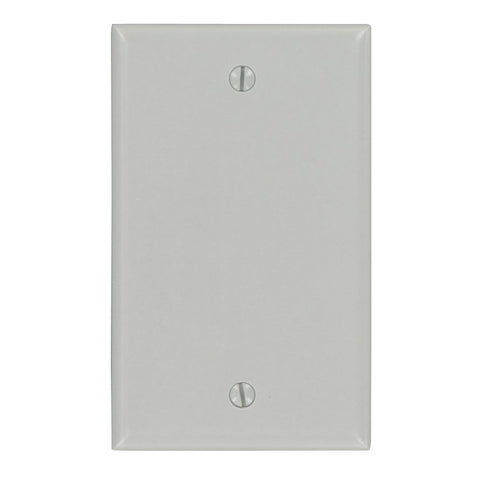 Leviton 1-Gang No Device Blank Wallplate, Standard Size, Thermoset, Box Mount, 87014, Gray