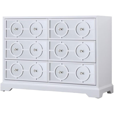 Elegant Decor Modern 6 Drawer 48" Dresser in Hand Painted White