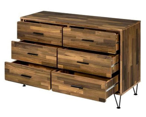 Hestia Walnut Wood 6-Drawer Dresser by Acme