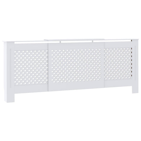 vidaXL Modern White MDF Radiator Cover with Adjustable Length and Storage Space - Ultra Durable Cabinet for Radiator Concealment and Display
