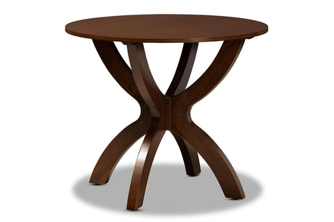 Baxton Studio Tilde Modern and Contemporary Walnut Brown Finished 35-Inch-Wide Round Wood Dining Table