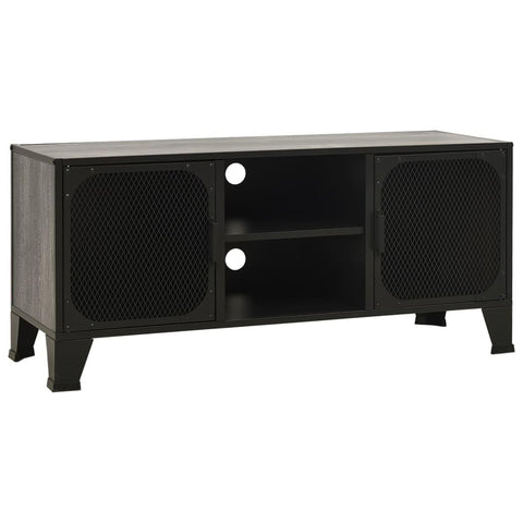 vidaXL TV Cabinet Grey MDF 41.3 in TV Cabinet Rectangular Industrial