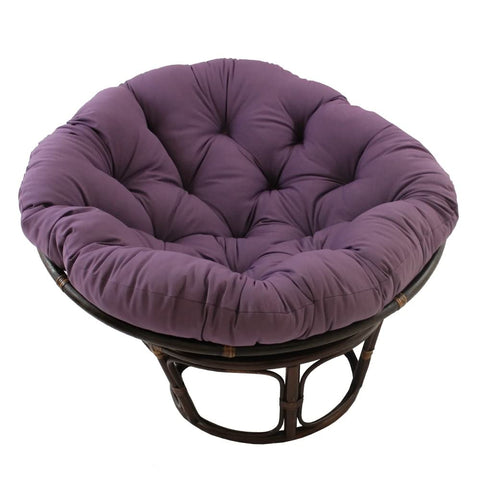 International Caravan Furniture Piece 42-Inch Rattan Papasan Chair with Solid Twill Cushion