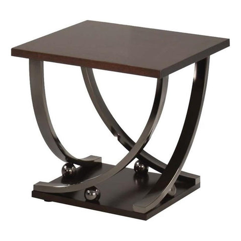 Acme Isiah Square Metal End Table in Black