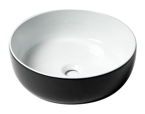 ALFI brand ABC908 Bathroom Sink, 15.5 x 15.5 x 5.5, Black & White