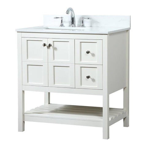 Elegant Decor Theo 32" MDF Single Bathroom Vanity with Backsplash in White