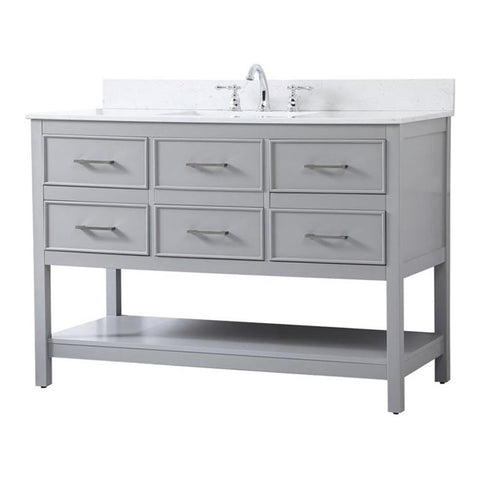 Elegant Decor Sinclaire 48" MDF Single Bathroom Vanity with Backsplash in Gray
