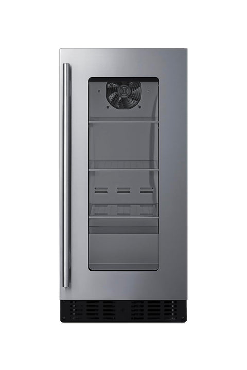 Summit 15” Beverage Center, Shallow Depth, Built-In Beverage Center, ADA Compliant,1.8 cu.ft.. Capacity, Stainless Steel- ASDG1521