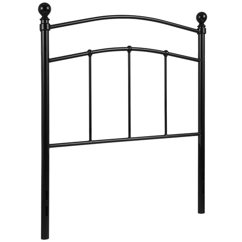 Flash Furniture Woodstock Decorative Black Metal Twin Size Open Slat Headboard with Round Posts
