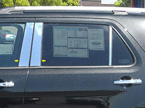 QAA is Compatible with 2011-2019 Ford Explorer 6 Piece Stainless Pillar Post Trim, Does NOT Include keyless Touch pad PP51333