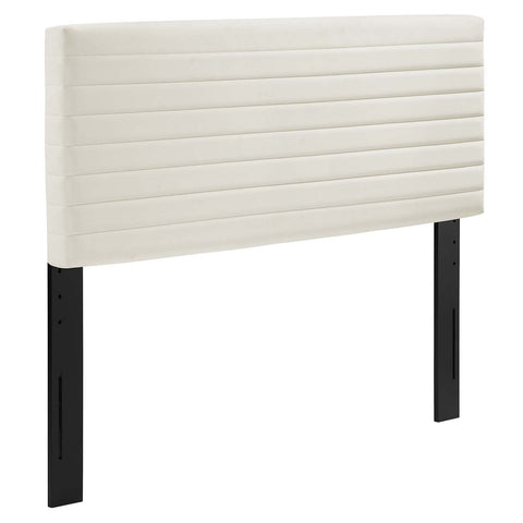 Modway Tranquil Modern Performance Velvet Twin Headboard in Ivory