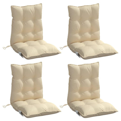 vidaXL Lowback Chair Cushions - 4 Pcs Beige Oxford Fabric, Water-, Soft PP Fiber Filling, 39.4"x19.7"x2.8", Ideal for Garden, Patio, Office