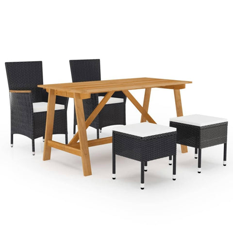 vidaXL 5 Piece Patio Dining Set Black, Dining Set, Garden Dining Sets, Outdoor Dining Sets, Garden Dining Set, Outdoor Dining Set