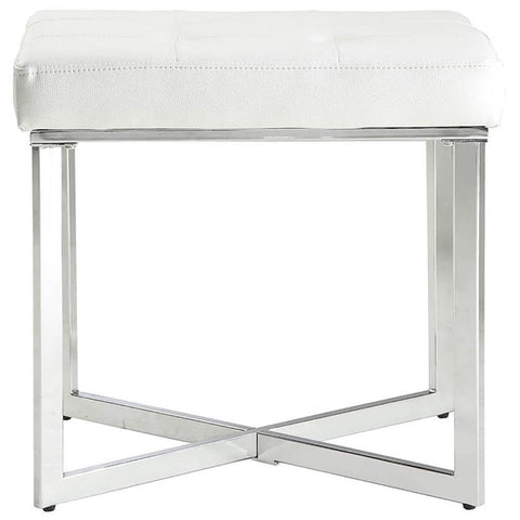 Carolina Classic Summer Vanity Bench White/Chrome