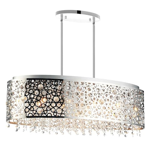 CWI Lighting Bubbles 16 Light Drum Shade Metal Chandelier in Chrome