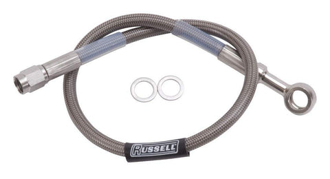 Edelbrock/Russell 657062 Endura 10mm Banjo to Straight -3AN Brake Hose Assembly - 24"