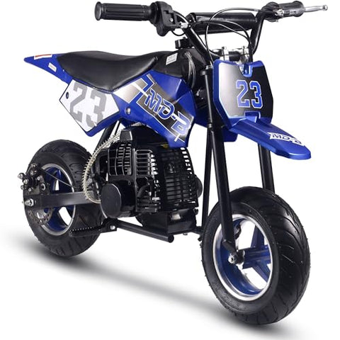 MotoTec DB-02 50cc 2-Stroke Kids Supermoto Dirt Bike Blue