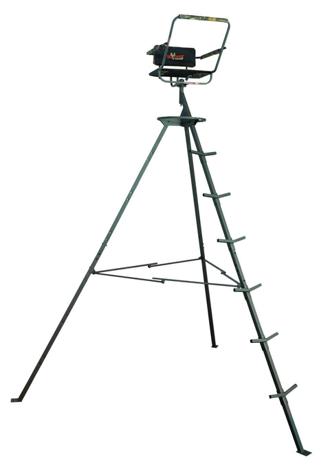 BIG GAME Pursuit Tripod Whitetail Deer Elk Mule Pronghorn Above Hunting Outdoors Padded 360 Degree Rotation 12' Tall Treestand