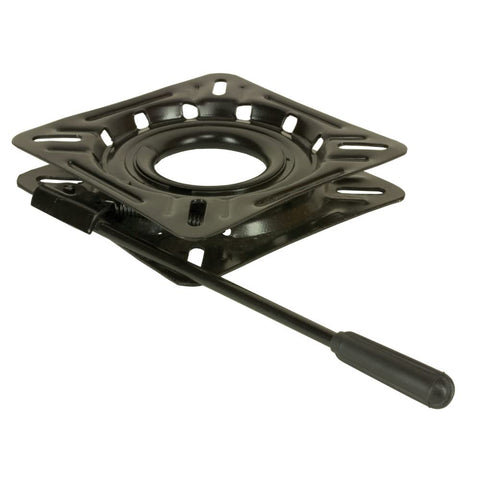 Springfield 1100018 Locking 12-Way Seat Swivel - 6.75" Square with 0° Tilt, Black E-Coat