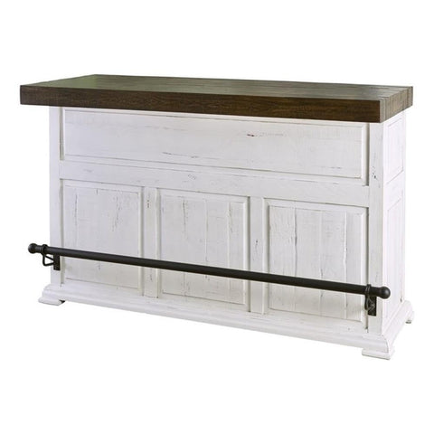 Picket House Furnishings Robertson 68" Wooden Bar with Wine Storage in White