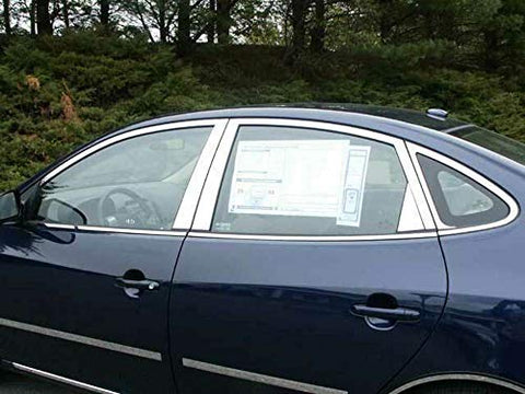 QAA is Compatible with 2007-2010 Hyundai Elantra 16 Piece Stainless Window Trim Package, Includes Upper Trim, Pillar Posts and Window Sills - Full Package WP27340