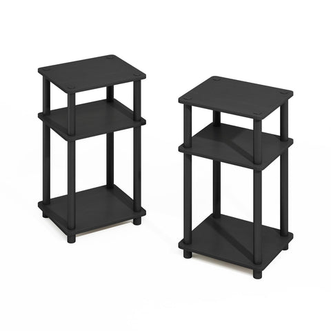 Furinno Turn-N-Tube Storage Shelves, Stackable Standing Shelf, Open Corner Shelf, for Organization and Storage, Living Room, Garage, Home Office, Americano