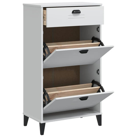 vidaXL Shoe Cabinet, Shoe Cabinet Organizer with Drawers, Shoe Rack Storage Cabinet for Hallway, Industrial Style, White Engineered Wood