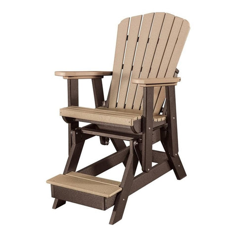American Furniture Classics Model 515ARB Fan Back Glider in Aruba Blue with a Black Base Made in the USA