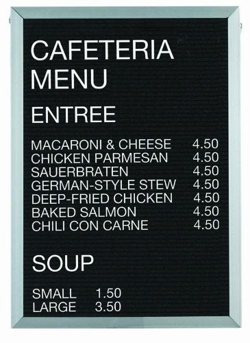 Aarco Products 36"x24" Aluminum Framed Black Felt Letter Board Open Face Message Center