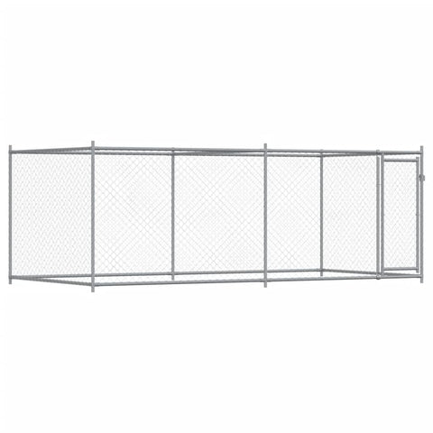 vidaXL Galvanized Steel Dog Cage/Kennel - Grey - 200x400x150 cm - Spacious Outdoor Pet Playpen/Crate for Training and Travel - Portable & Secure