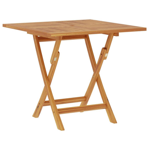 vidaXL Folding Outdoor Patio Dining Table - 33.5"x33.5"x29.9" - Solid Teak Wood, Durable, Weather Resistant, 4-Person, Foldable Design, with Umbrella Hole - Ideal for Garden, Terrace, Picnic