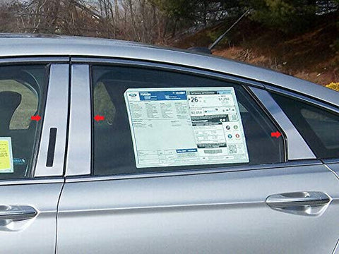 QAA is Compatible with 2013-2020 Ford Fusion 6 Piece Stainless Pillar Post Trim PP53391
