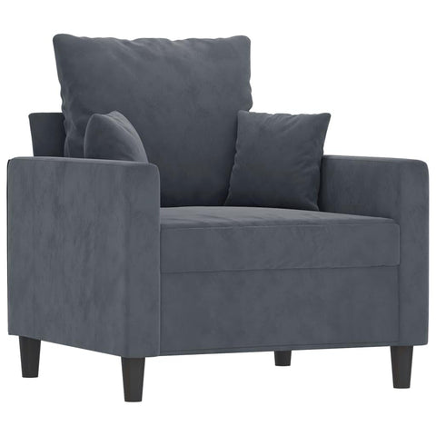 vidaXL Sofa Chair, Upholstered Single Sofa Chair, Accent Armchair for Living Room, Sofa Comfort Club Chair, Modern Style, Dark Gray Velvet