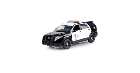 Motormax 2022 Ford Police Interceptor Utility LAPD (Los Angeles Police Department) Black and White Law Enforcement and Public Service Series 1/43 Diecast Model Car