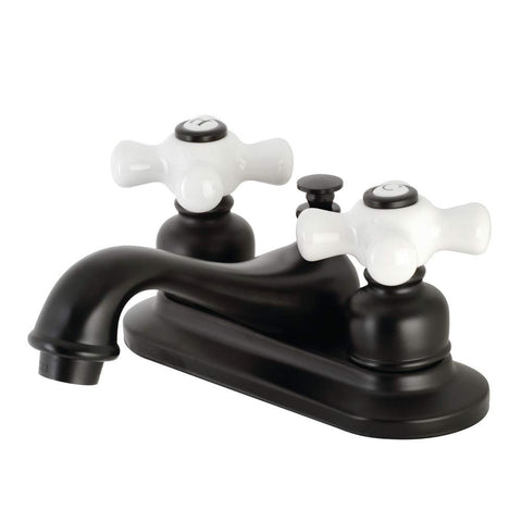 Kingston Brass KB600PX Restoration 4" Centerset Bathroom Faucet, Matte Black, 6.63 x 4.5 x 2.88
