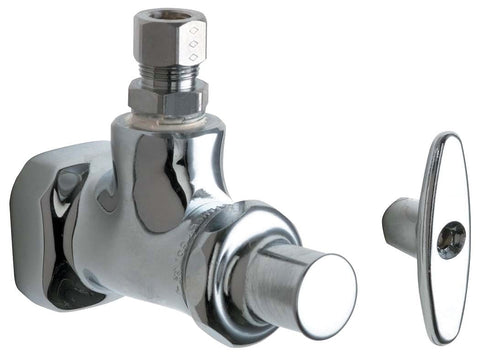 Chicago Faucets 1013-ABCP Chrome Plated 1/2 x 3/8 Angle Stop Fitting