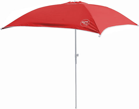 Taylor Made Anchorshade III Boat Shade, Red, 6' x 6', Adjustable Aluminum Pole to 8 Feet, UV-Treated Fade-Resistant Nylon, Market-Style Top, Carrying Case, Fits Most Boats and Benches – 22045