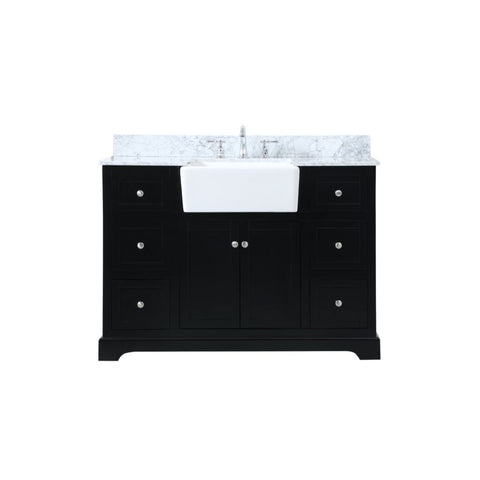 Elegant Decor Franklin 48" Wood Single Bathroom Vanity with Backsplash in Black