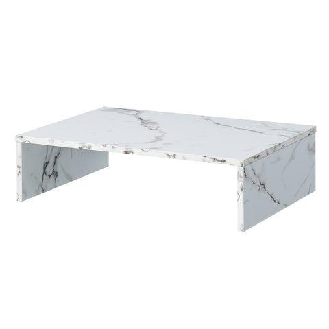 Convenience Concepts Designs2Go Small TV Riser 23.75", for TVs up to 26" - Contemporary TV or Computer Riser for Living Room, Modern Office, Den, White Faux Marble