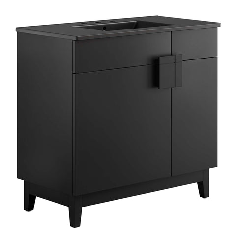 Modway Miles Vanity, Black Black