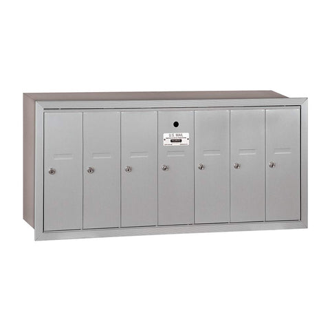 Vertical Mailbox - 7 Doors - Aluminum - Recessed Mounted - USPS Access