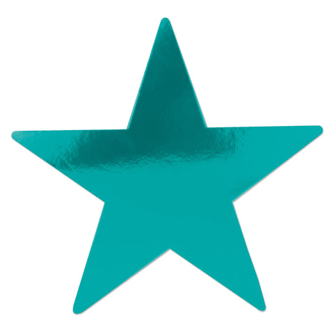 Beistle 24-Pack Foil Turquoise Star Cutouts, Party Decorations for Festive Occasions, Celebrations & Events, Star Decor for Wall & Table, 15”